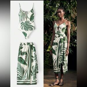 New trends 2pcs/Set Women Cruise Ship Printed Camisole Top And Skirt